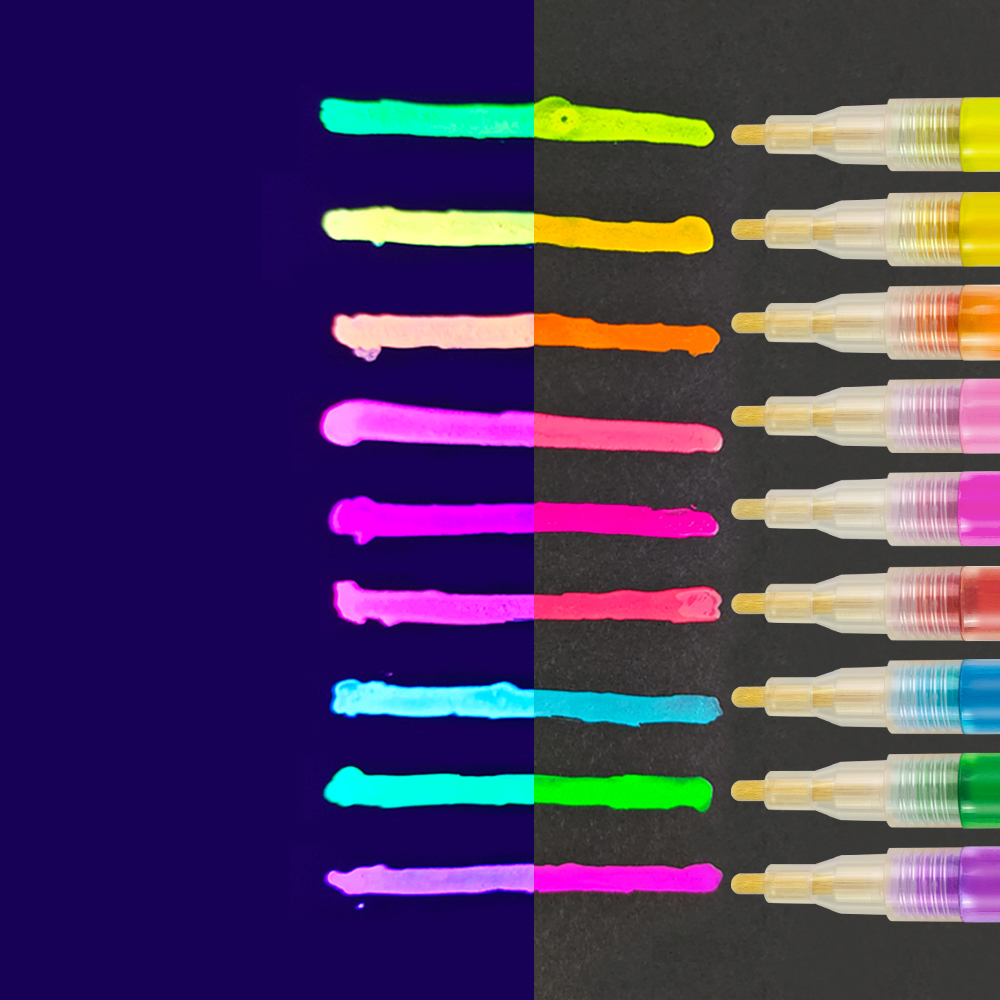 Luminous Drafting Black Light Luminescent Marker The Glow In Dark Fabric Custom Fluorescent Markers