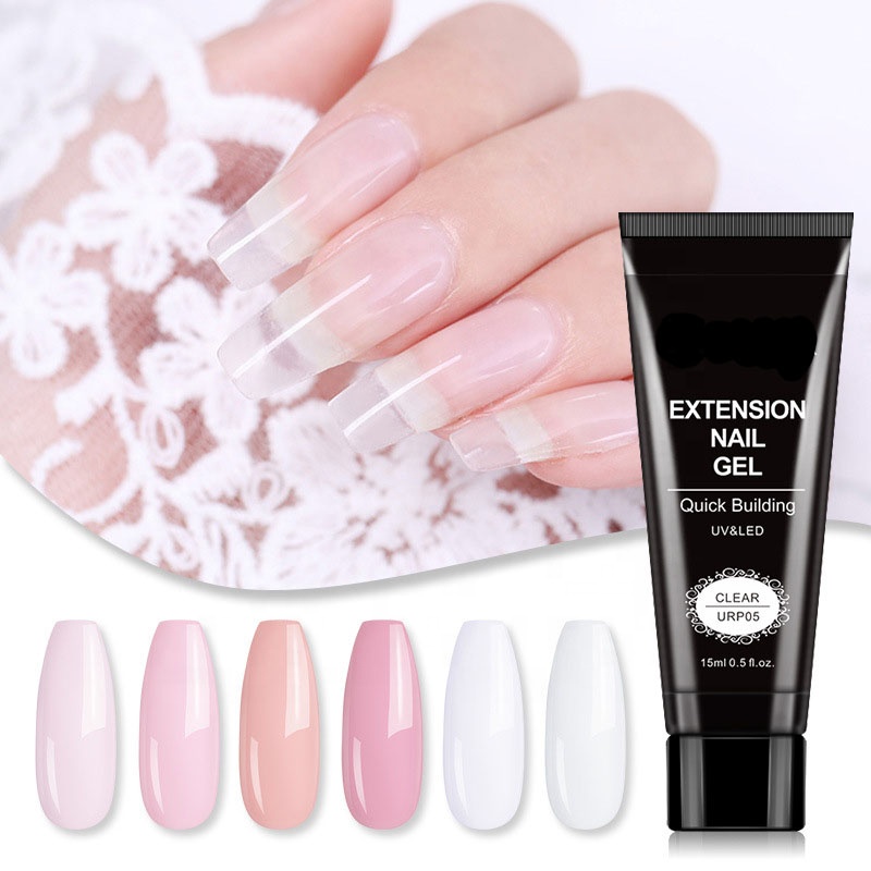 15ml Glitter Extension Nail Gel Polish For Extension Nude Color Building Gel Manicure Acrylic Nail Art UV Gel Polish
