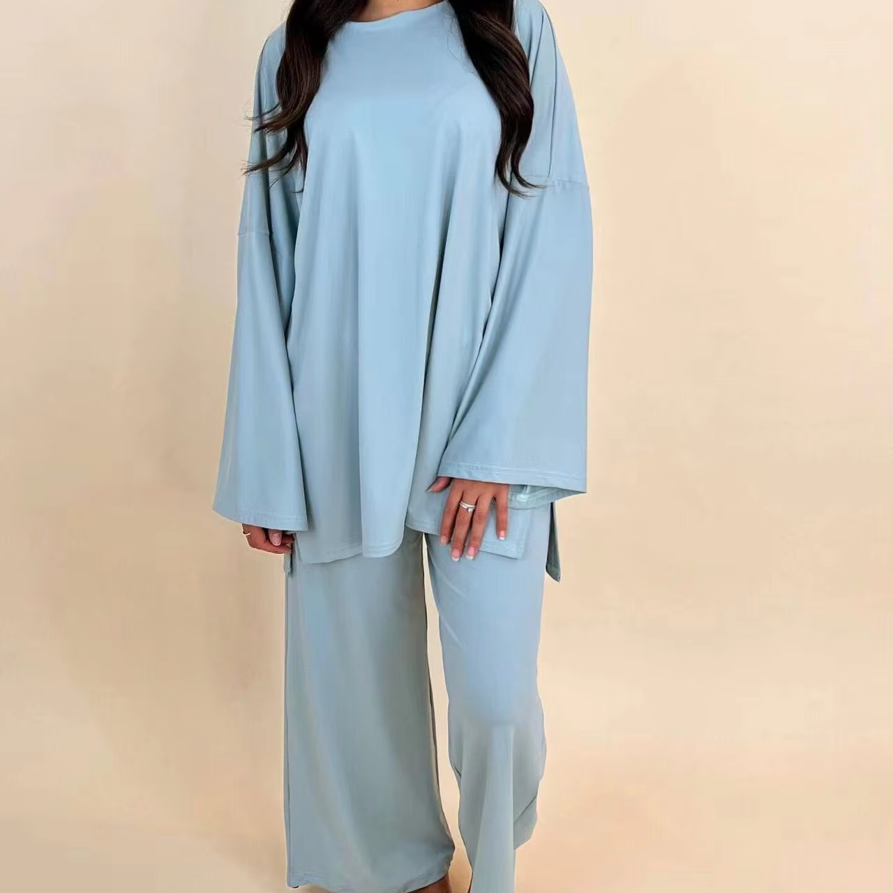 Modest Burkini With Wide Leg Pants Modest Burkini Fixed Hijab With Buttons 3 Pieces Sets Burkini New Design Fasten Sleeve