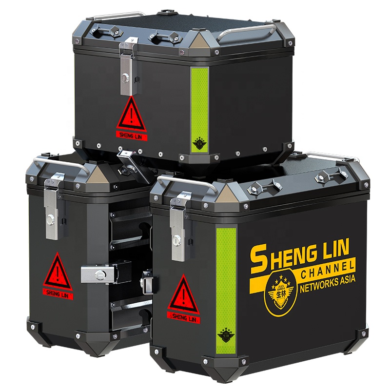 X3 new style SHENGLIN motorcycle carrier side trunk box with led and lock tail bag good material