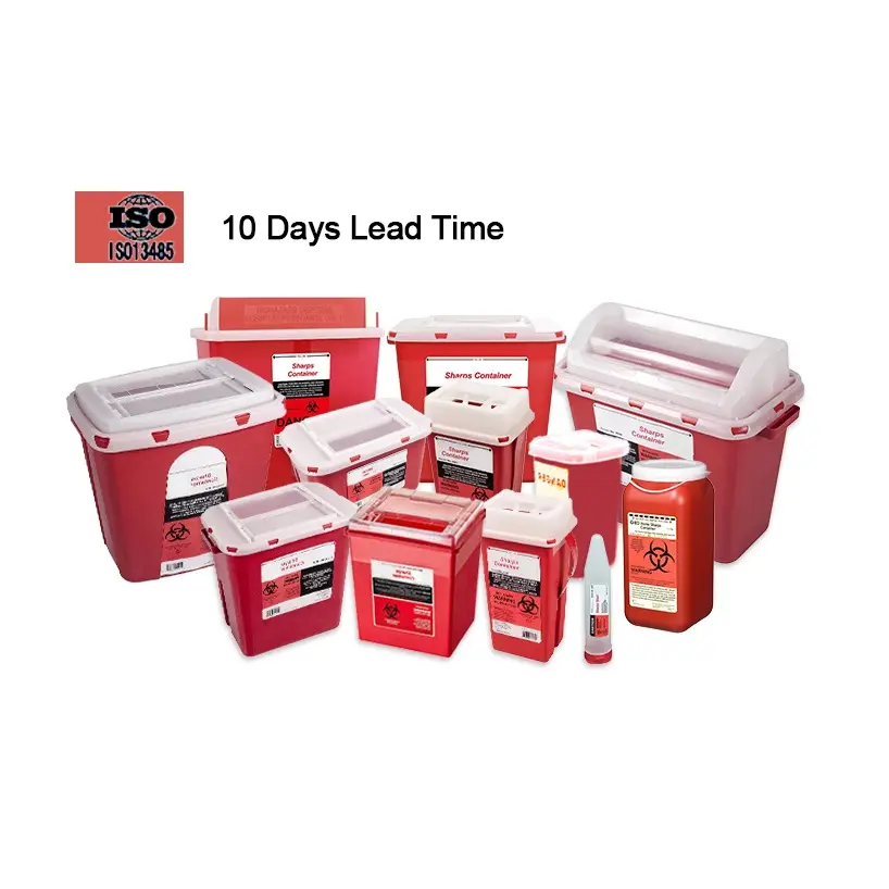 5 quart 4.6L Biohazard Needle Disposal Store Waste Box Medical Sharps Container
