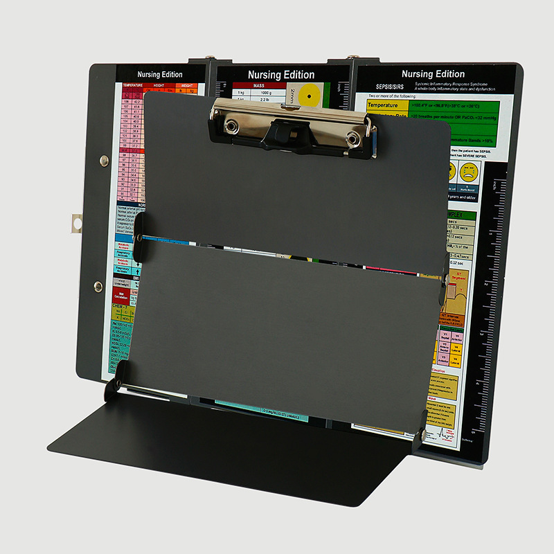 Custom Personalized 3 Layer Folding Nurse Aluminum Metal Clipboard Notepad Clip Board A4 Folder With Cheat Sheet