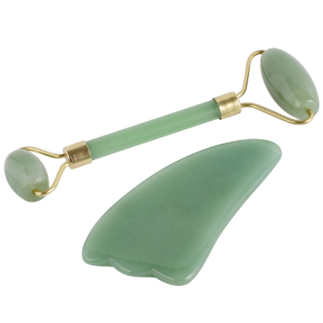 Антивозрастной нефритовый валик для лица и gua sha, массажный набор инструментов, терапия