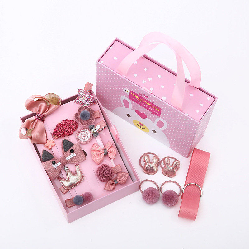 JIRIS Factory Wholesale New Arrive Kids Hair Accessories 18Pcs Per Box Baby Hair Clip Bows Gift Set For Children Baby Girls