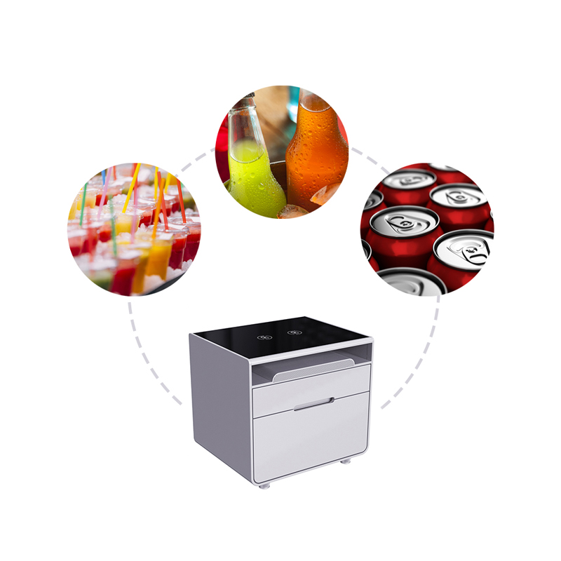Smart Wireless Charging Side Mirrored Nightstand With 2 Drawers
