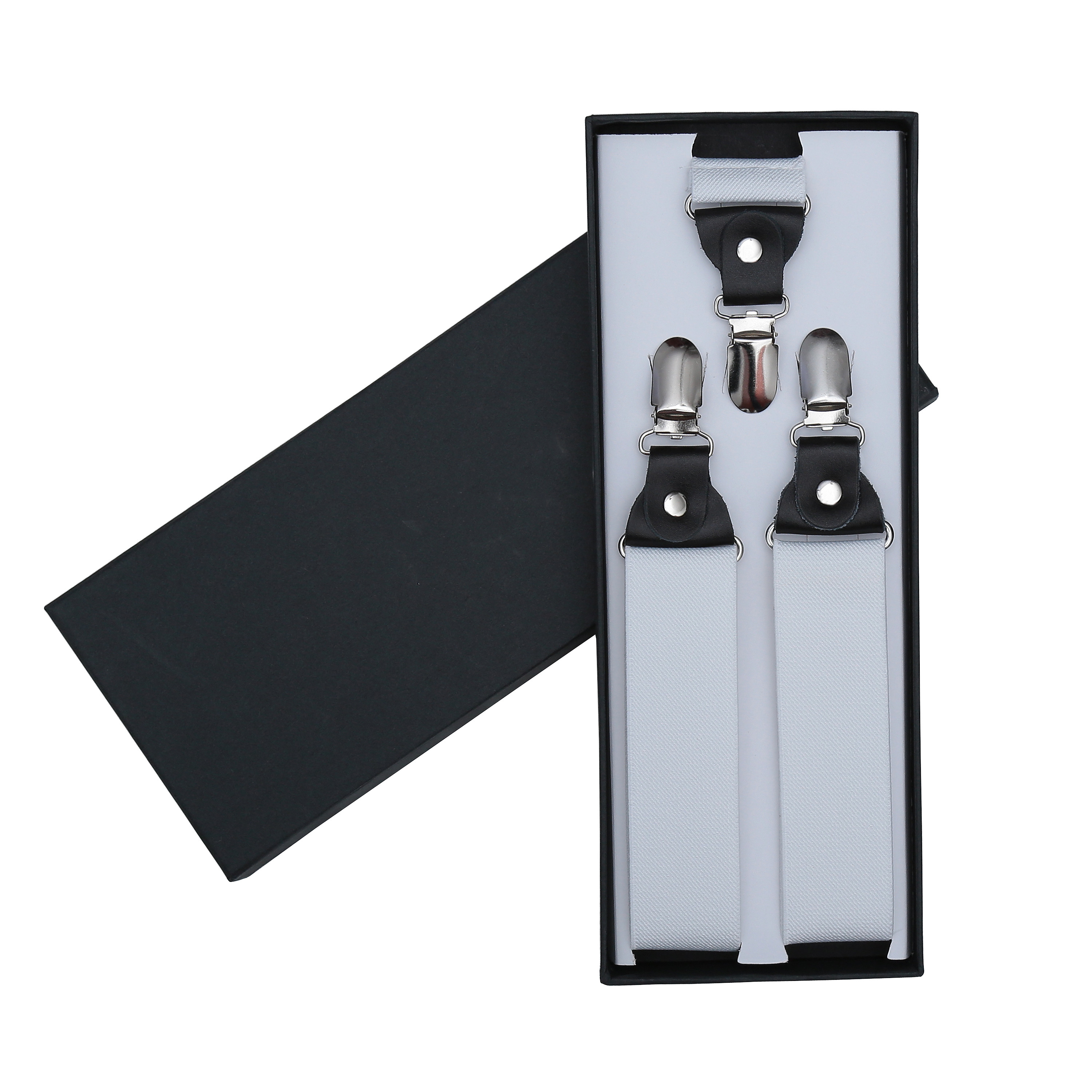 Wholesale Personalized Gift Box Plain Black Suspender s for Men