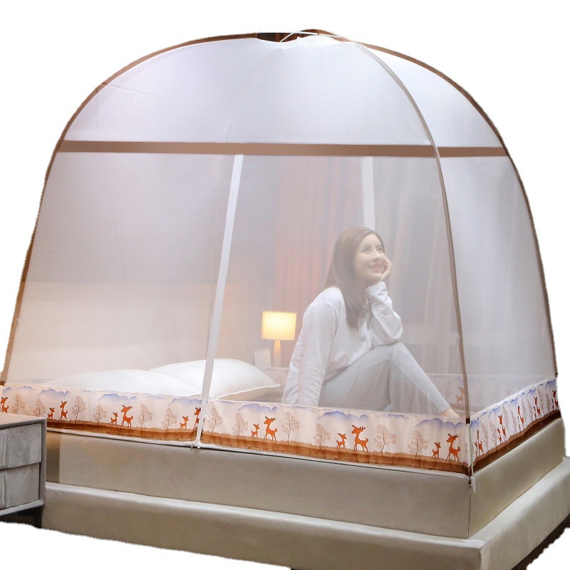 one touch mosquito net Single size bed pop up mosquito net  Two Zipper Dooryurt mosquito net