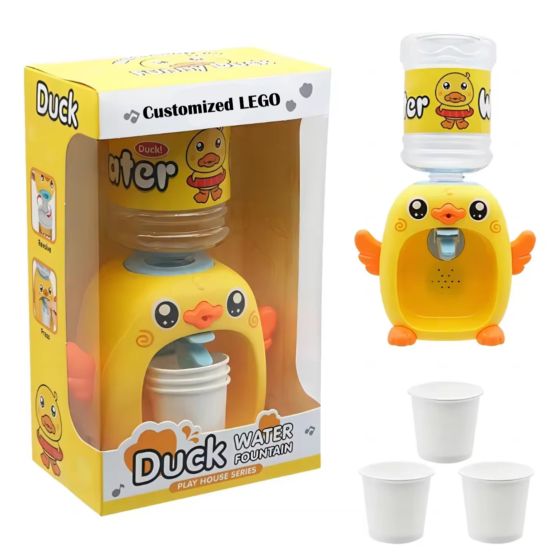 Customized Pretend Play Preschool Kitchen Toys Animals Duck Pretend Play Toys Small Mini Kid Water Dispenser Toy