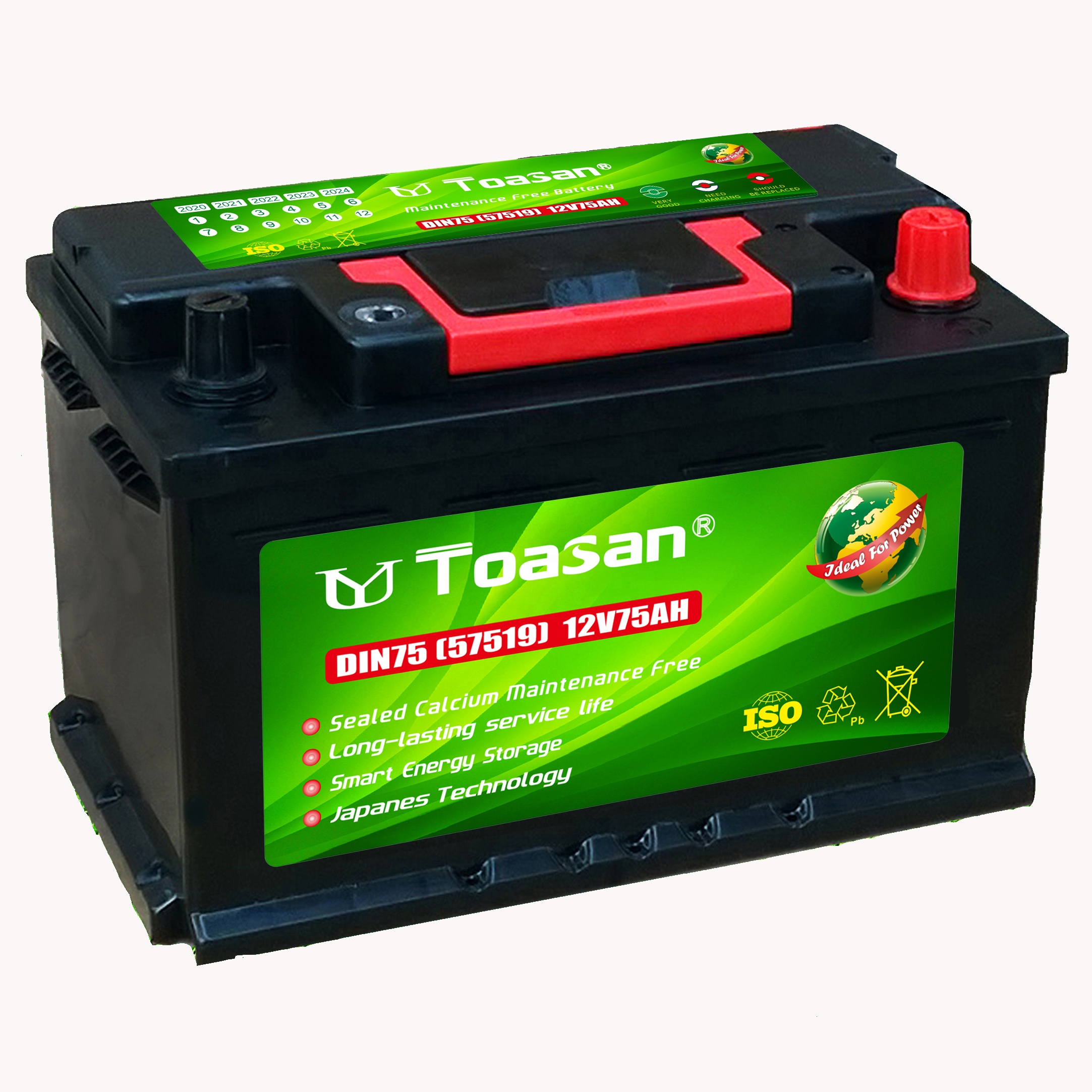 Эксклюзивные со скидкой toasan герметичный свинцово-кислотный MF 12V75AH SMF автоматическая батарея DIN75-MF