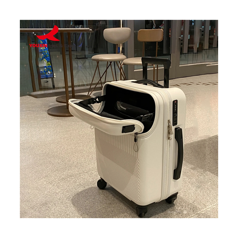 FENGFLY Custom Design extendable Suitcase PC Smart carry on Luggage With Front Pocket travelling multifunction suitcases
