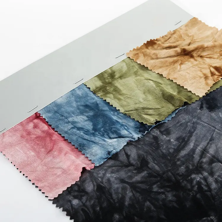 Professional shaoxing supplier plain or rib single jersey rayon and spandex tie dye fabric