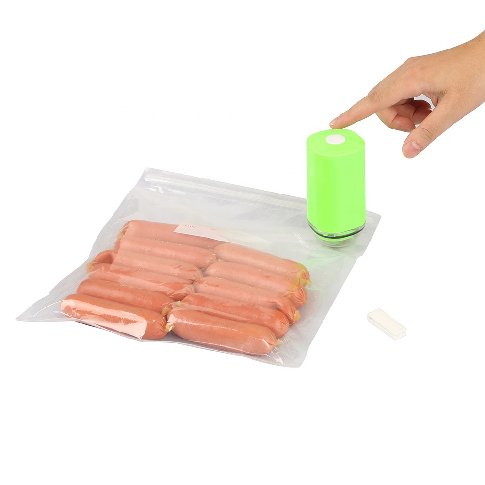 Вакуумный мини-насос с USB-зарядкой, автоматический вакуумный упаковщик с многоразовым мешком на молнии для хранения пищи и готовки под вакуумом