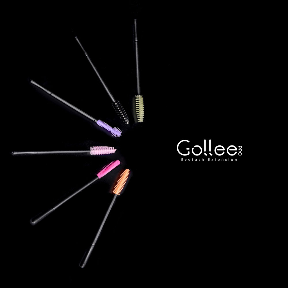 Gollee оптовая цена розовый ресницы для наращивания бровей аппликатор Одноразовые Тушь кисти