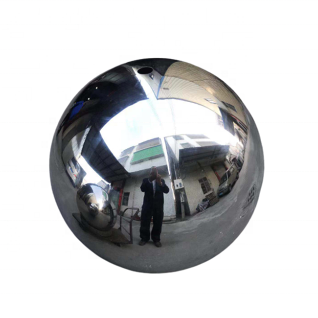 decorative threaded sculpture polished outdoor round balls metal sphere empty