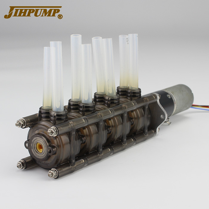 Jihpump 430 мл/мин. 12V Высокая точность небольшой мини микро Многоканальный Перистальтический Насос Регулируемый объёмный расход водный дозатор для жидкостей