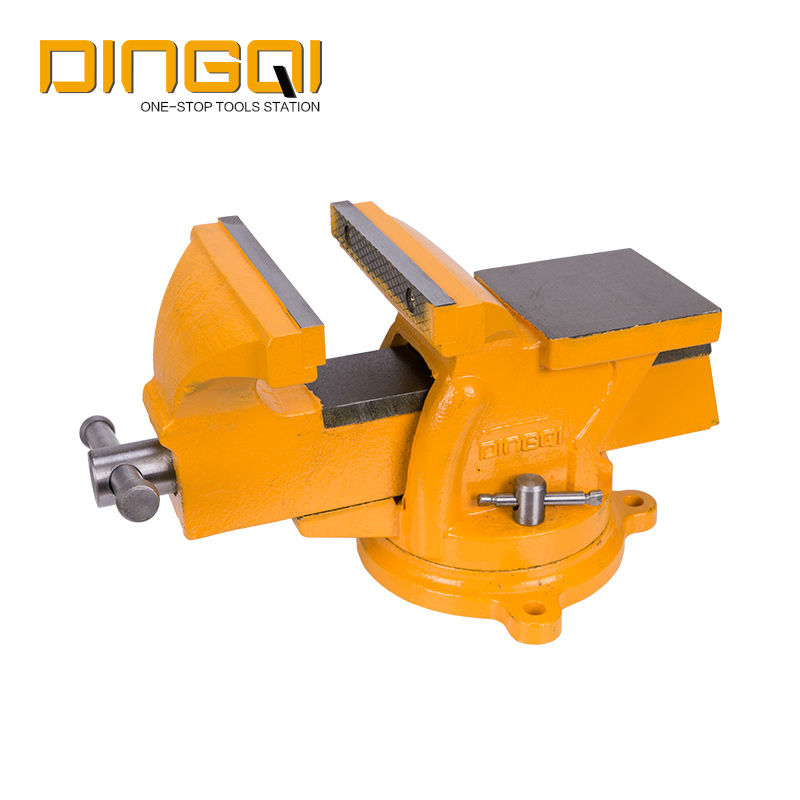 DingQi New Product Hand Tool Anvil Swivel Stationary Base Rotary Adjustable Bench Vise