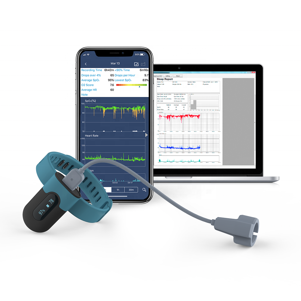 Wellue SleepU зарегистрированный Пульсоксиметр запястья перезаряжаемые Bluetooth Беспроводные Мониторы с бесплатным приложением