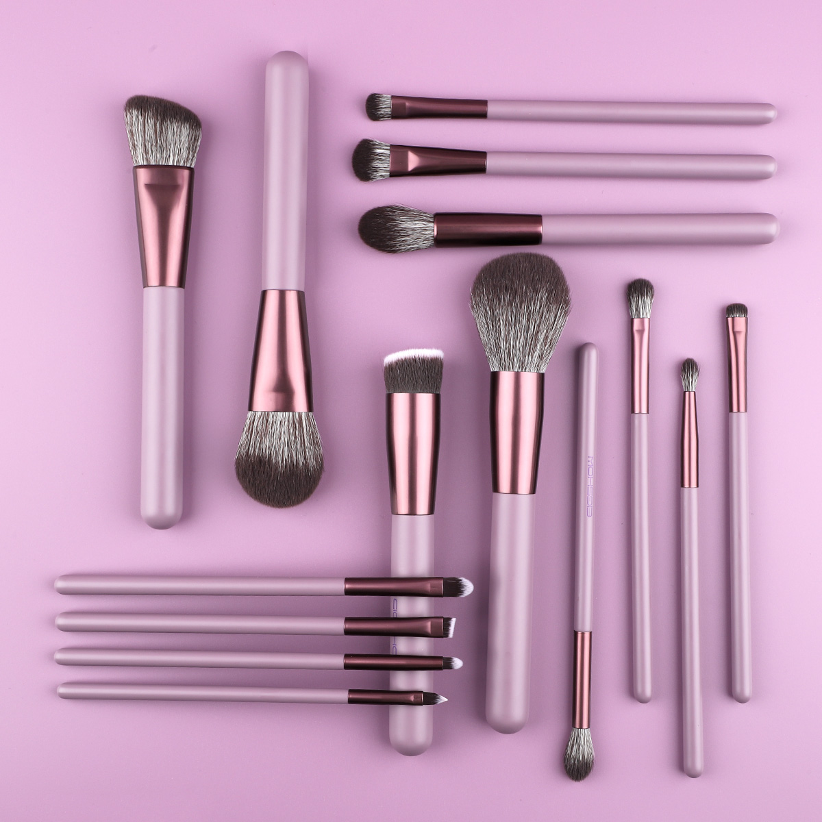 Feiyan luxury high end synthetic hair private label purple makeup brush set