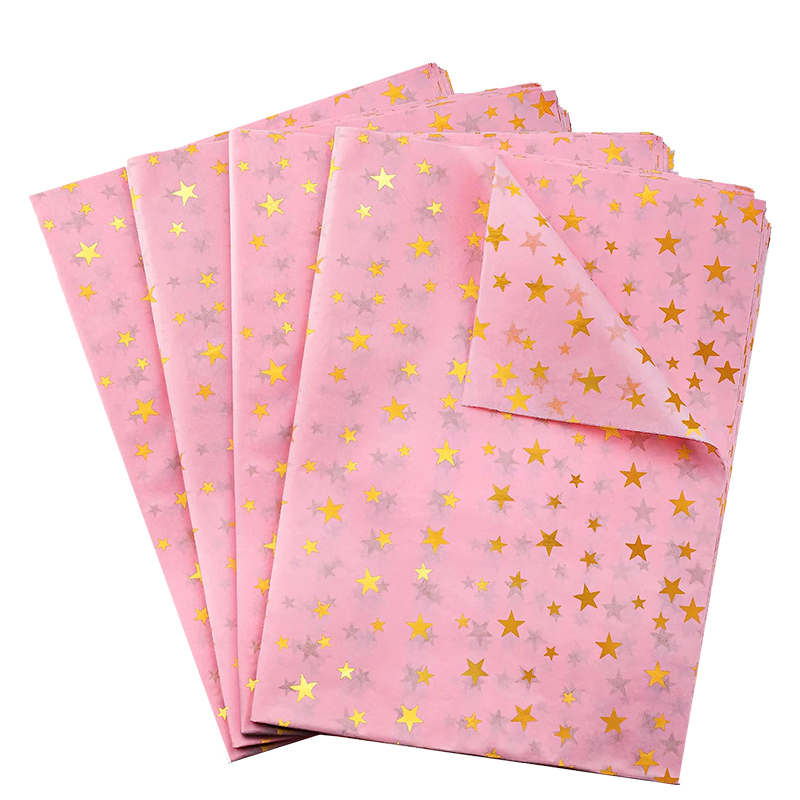 Custom Brand Design Printing 17gsm Paper Pink Color Gift Tissue Silk Wrapping Paper With Logo For Clothes