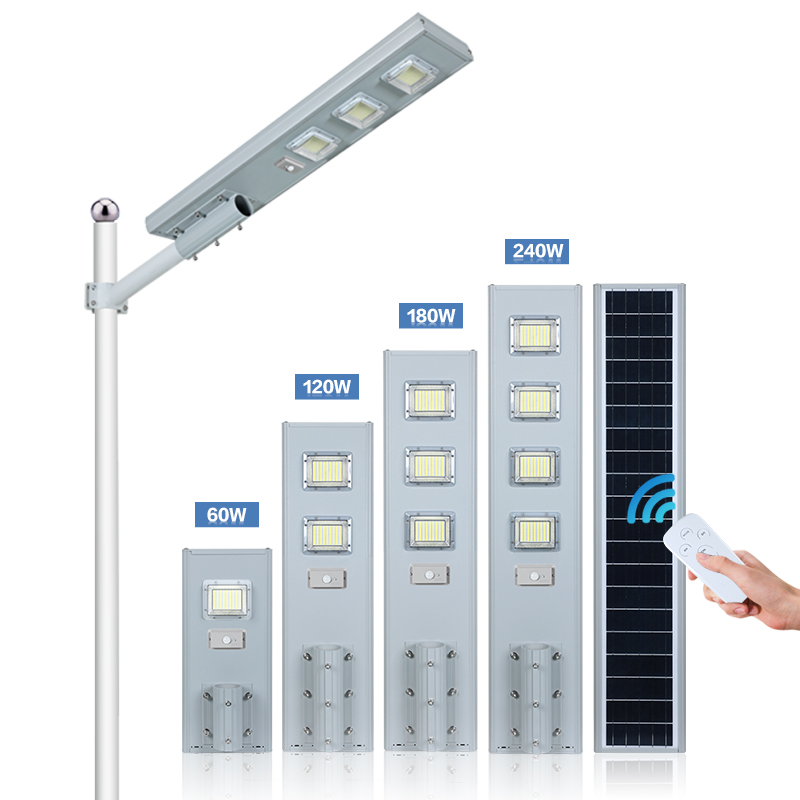 ALLTOP Bridgelux, высокая яркость, уличный Ip65 Водонепроницаемый 60 Вт 120 Вт 160 Вт 180 Вт, все в одном, Солнечный светодиодный уличный светильник