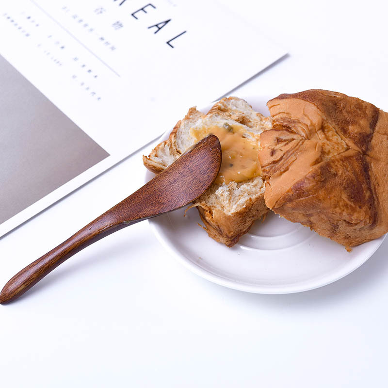 JL Simple Wood Butter Knife Rounded Handle Breakfast Jam Spreader Butter Knife