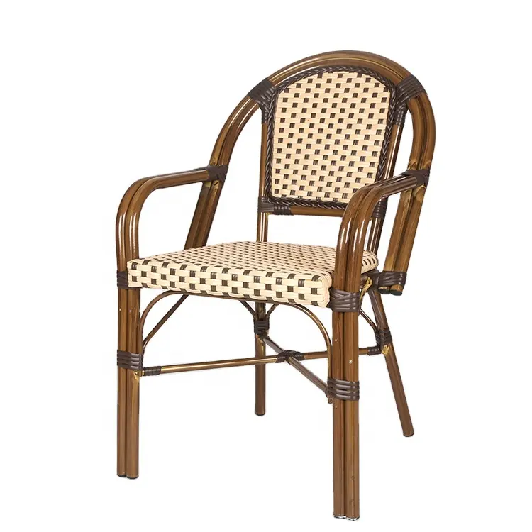 (SP-OC359) Customized Bamboo Rattan Wicker Bistro Chair for Outdoor Garden Chair Outdoor Furniture Dining Modern 15-20 Days