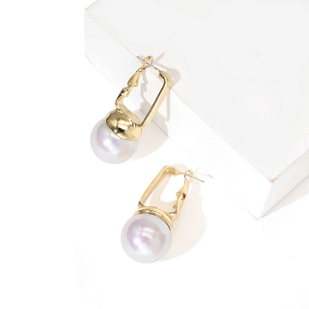 Vintage Square Copper Alloy Pearl Earrings Women Fashion Korean Earrings Popular Jewelry Drop Wholesale 2020 Trendy Aretes Gifts