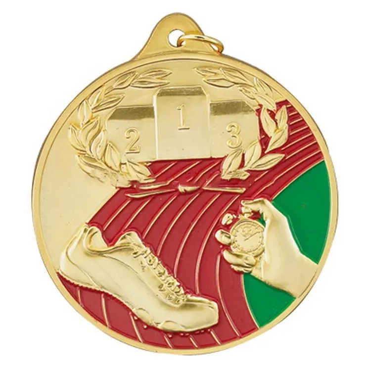 Australia track field race medal running medallion triathlon medal with red ribbon