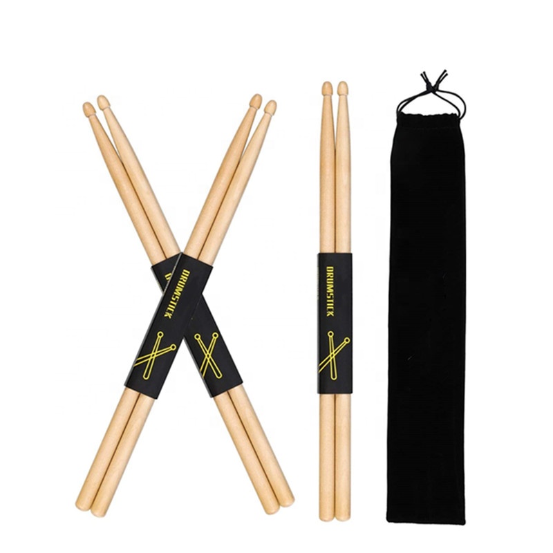Заводская Продажа, профессиональные OEM барабанные палочки Hickory, кленовые барабанные палочки 5A 7A 5B 2B, кленовые барабанные палочки