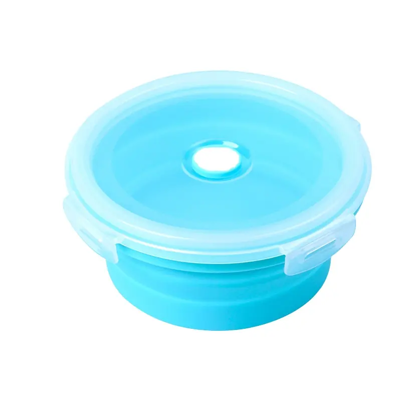 Frree Sample Microwave Reusable Kitchen Crisper Food Storage Container Box Food Grade Silicone 4 Compartment Lunch Box