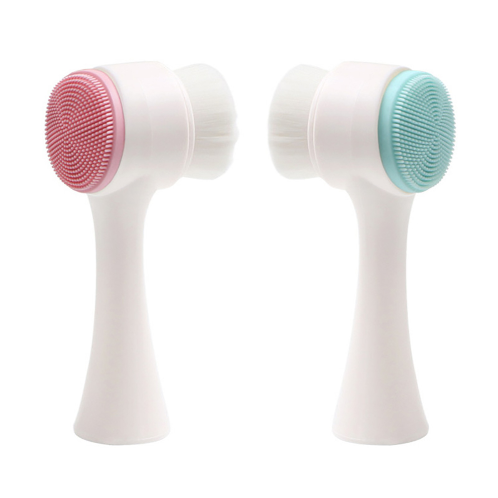 Stand-up Facial Washing Brush Manual Double Side Silicone 3d Face Cleaning Brush Beauty Skin Care Brush