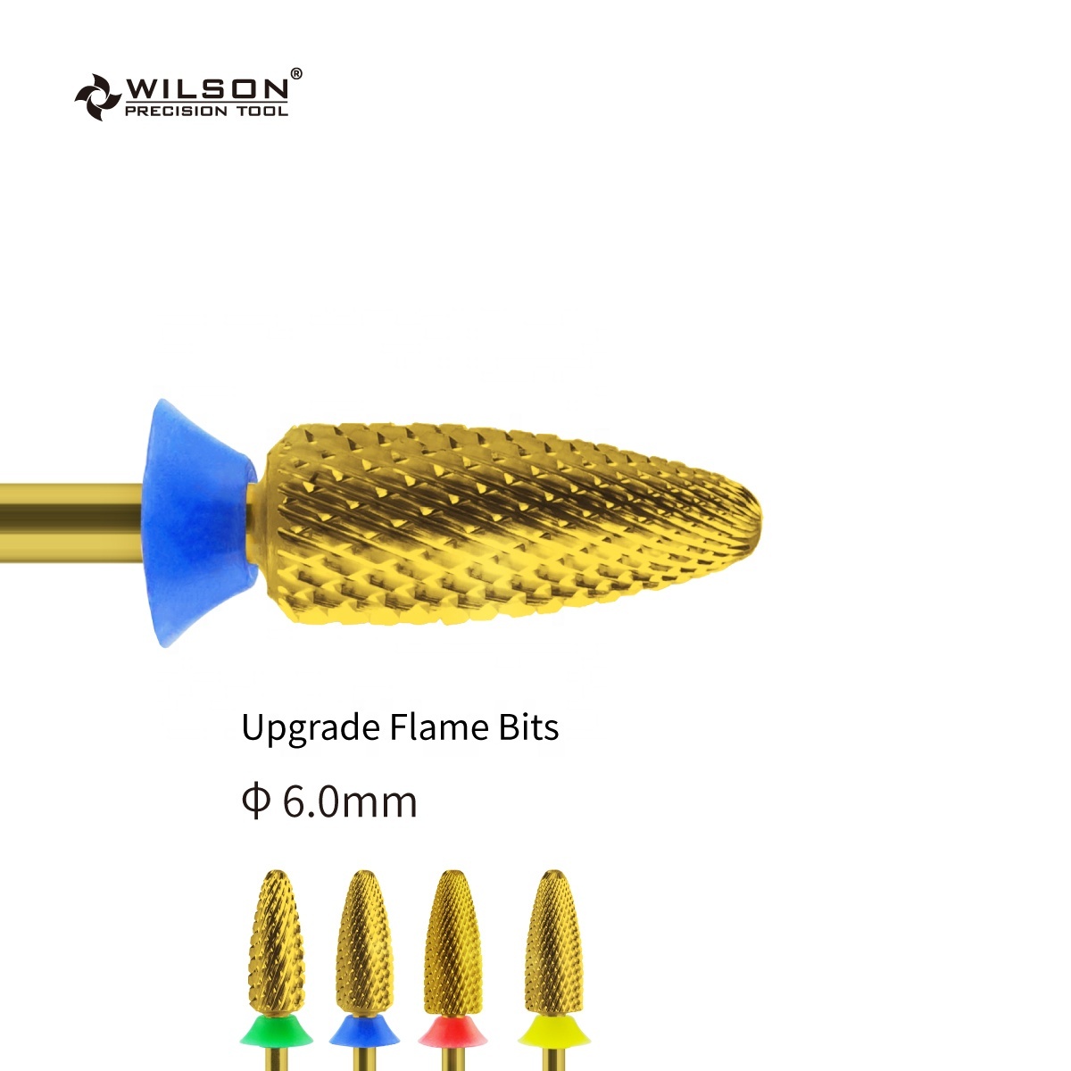 Upgrade Flame Bits TiN Coating Tungsten Carbide Manicure Bits Essential Nail Drill for Manicure Pedicure Nail Art in Flame Shape