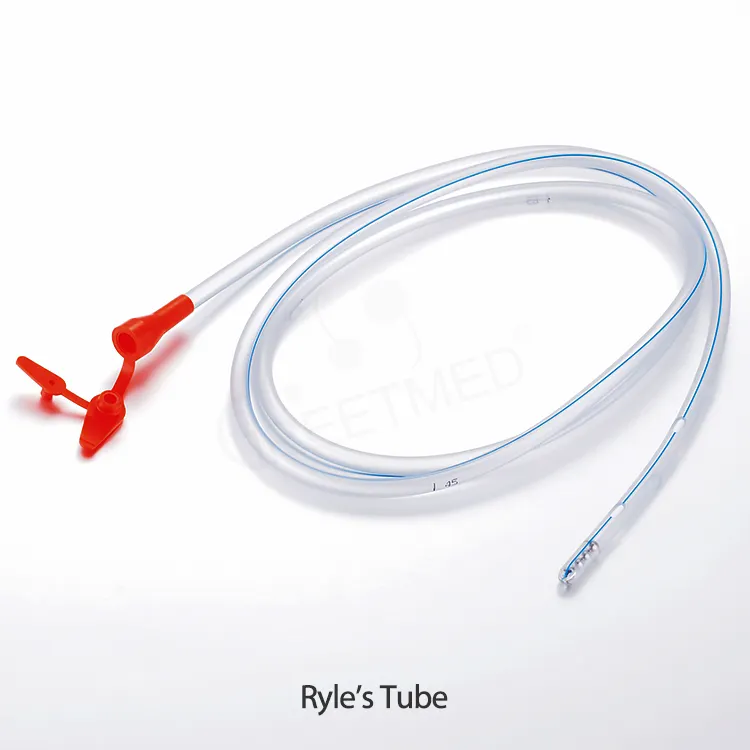 Medical disposable 12 18 size stomach duodenal pvc ryles tube with spigots