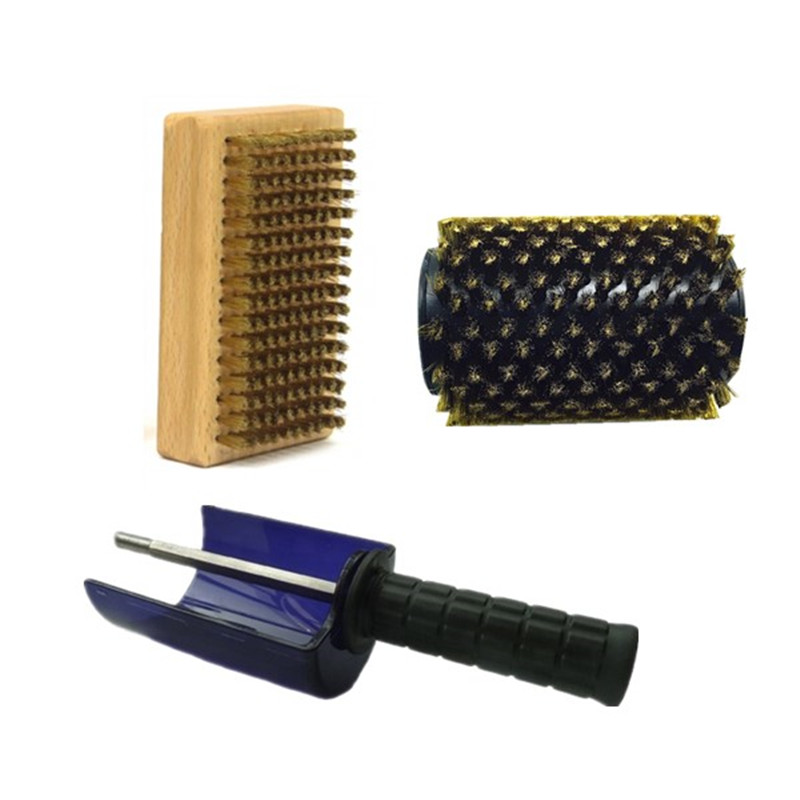 Source Factory Brass Wooden Block Ski Wax Brush or Brass Ski Roto Brush for Waxing Snowboard