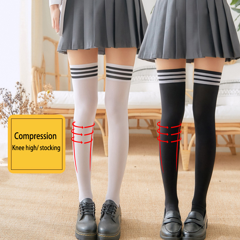 Wholesale Factory Price Women Socks Japanese School Girl Fashion Knit Slim Legs Knee High Stockings