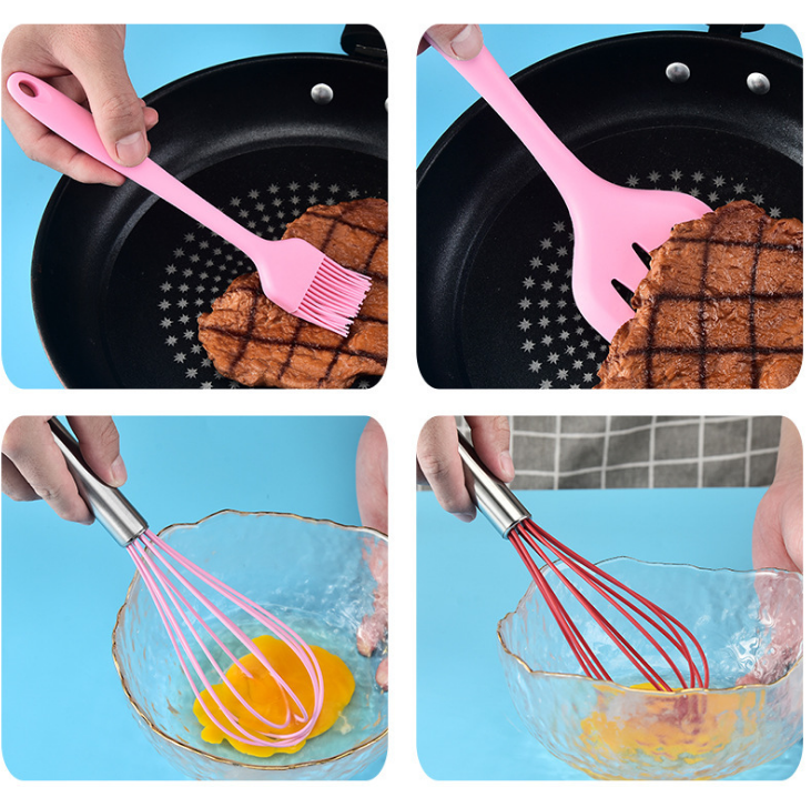 Wholesale home non stick kitchen accessories heat resistance silicone kitchen utensils set for cooking