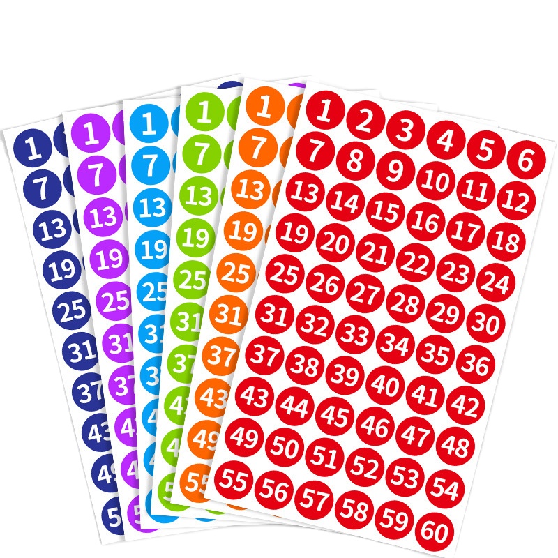 Eco-friendly adhesive labels and waterproof adhesive transparent numbers sticker