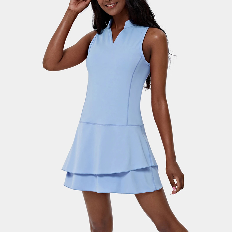 High Quality Customized Dance Sports Wear Nylon Polyester women's Tennis Dress With Lining Shorts