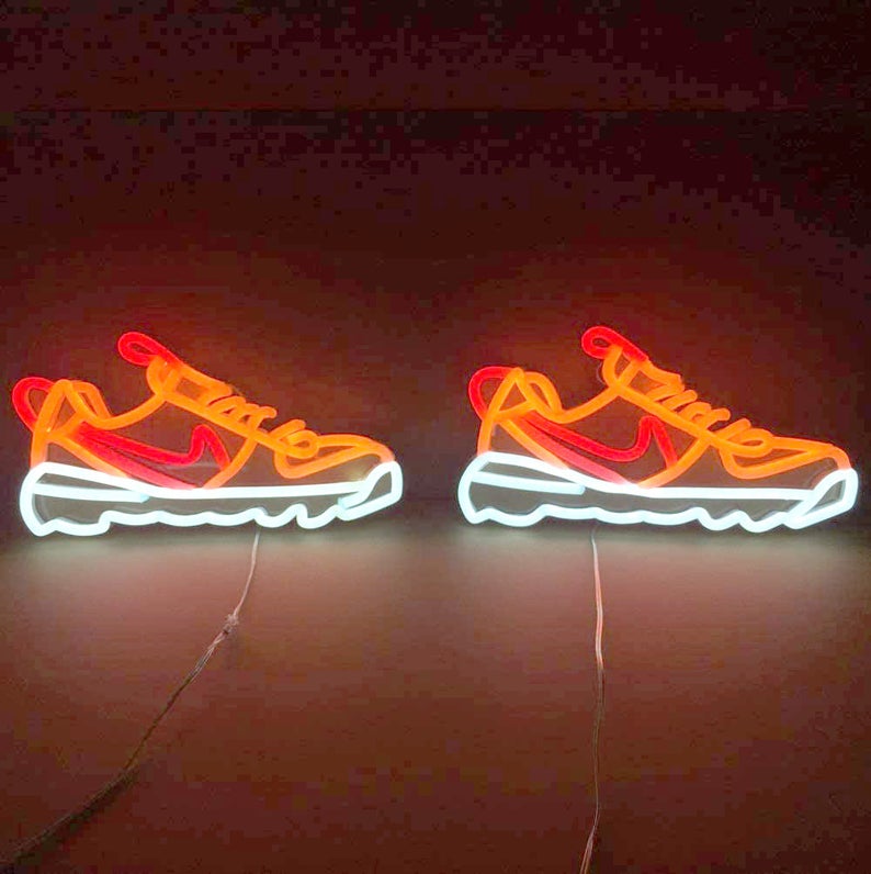 Оранжевый неоновый светодиодный светильник для кроссовок Nike
