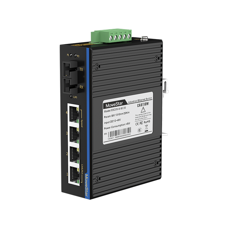 Стандарт Ip40, Din-рейка 10, 100 Мбит/с, Rj45, плоский волоконный адаптер Pcb, Sfp, промышленное производство, неуправляемый настольный коммутатор Ethernet, 5 портов