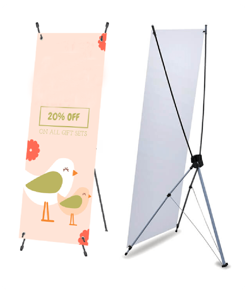 Custom Outdoor Trade Show Good Quality Printing Easy Assembly Portable Premium X-Banner Stand
