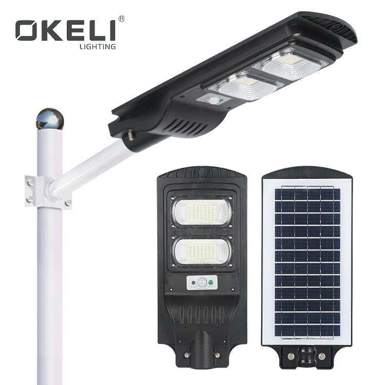 Супер яркий Поликарбонат OKELI ip66, водонепроницаемый наружный шоссе, проект 30 Вт, 60 Вт, 90 Вт, светодиодный солнечный уличный фонарь