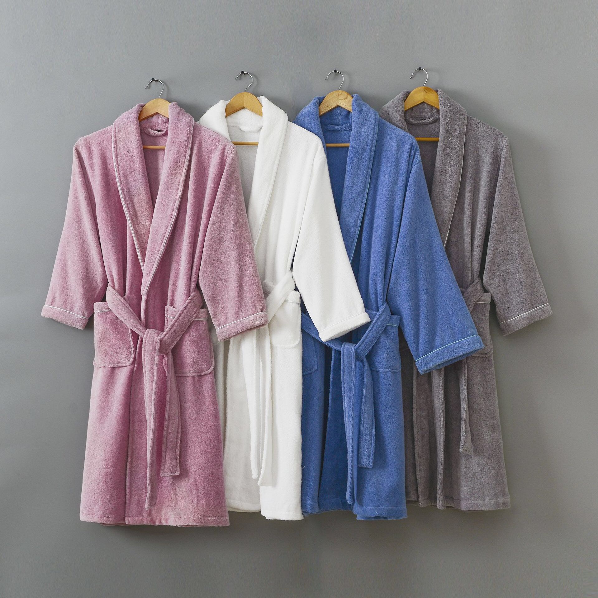 Women Men Bathrobe Soft Hotel/Spa 100% Cotton Robes Classic Bath Robes For Men or Women