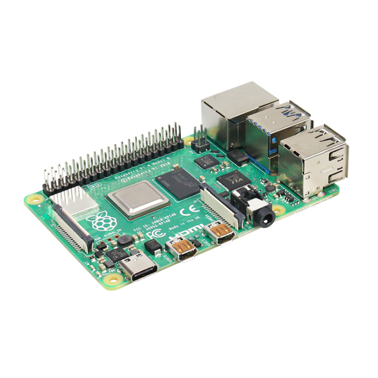 1 GB RAM Raspberry Pi 4 Model B kit включает все необходимые кабели, TF-карту, адаптер питания типа C, акриловый корпус с вентилятором