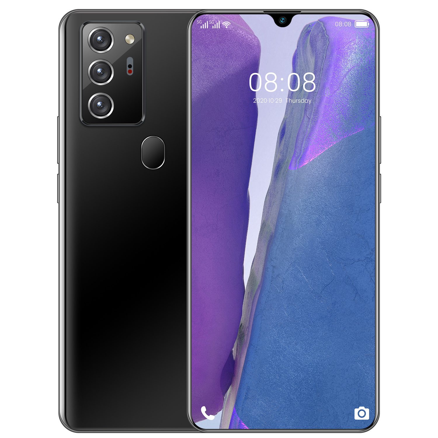 Чувствительный сенсорный тонкий телефон Note 80 Pro 5G полноразмерный настоящий перфорированный экран со стилусом смартфоны