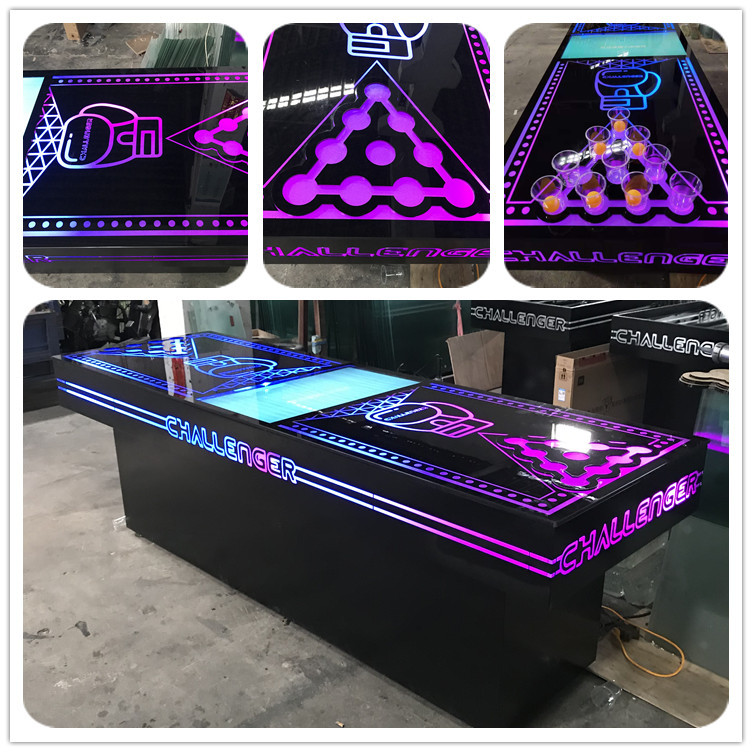 custom new design 8ft long party smart beerpong game table led beer pong table