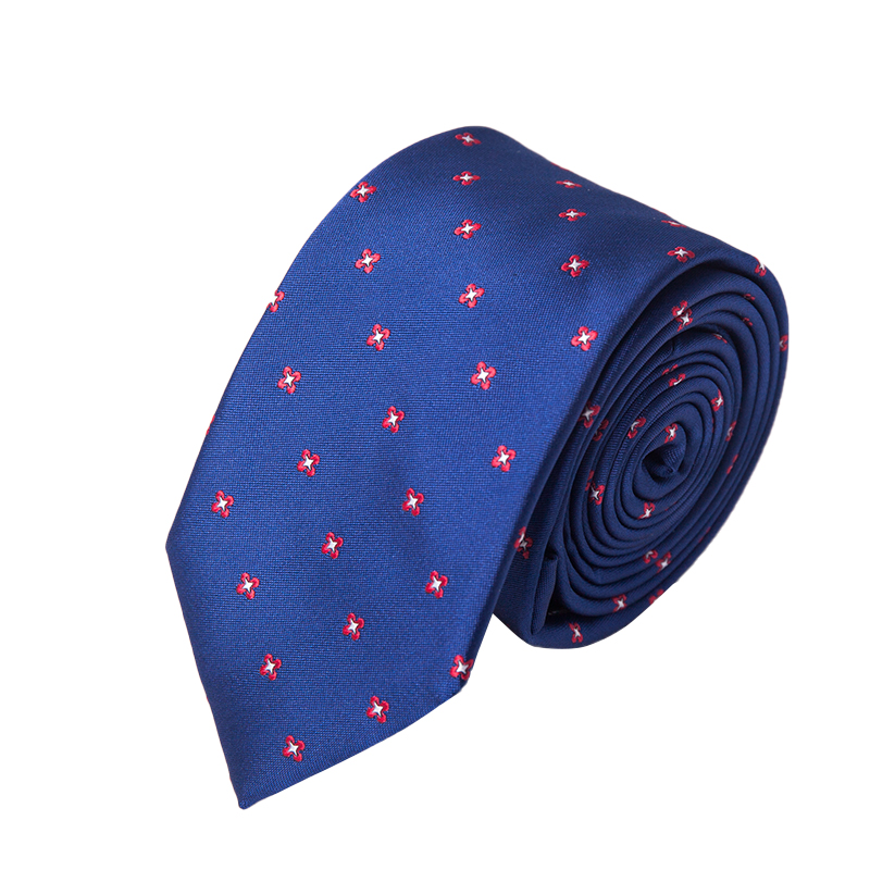 men polyester fabric necktie handmade jacquard business skinny ties