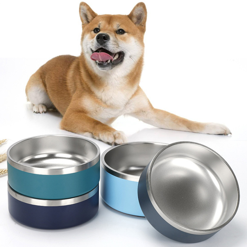 Multi-color Custom Pet Food Bowls, Luxury Pet Travel Feeding Stainless Steel Dog Bowl with Customized Logo