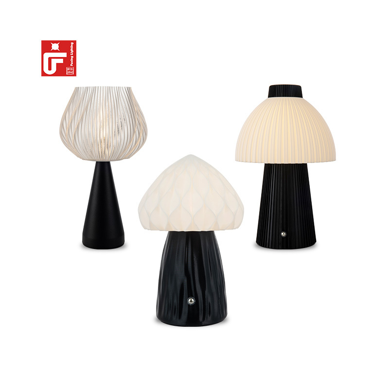 2025 3D Lamp New Modern Restaurant Rechargeable Cordless Battery Operated Touch Luxury Mushroom Night Light Table LED Lamps