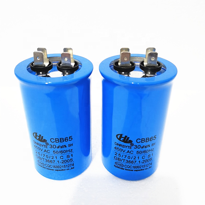 Refrigeration part aluminum CBB65 Capacitor for air conditioner 45uf